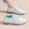 Fashion Women Shoes Summer Mesh Shoes Breathable Hollow Out Sandals Women Casual Soft Leather Shoe Lace Up Loafers Oxfords Zapatos Mujer