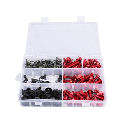 Viprh Motorcycle 198PCS Universal Fairing Bolt Screw Bodywork Kit Compatible with Honda Kawasaki Ducati Red