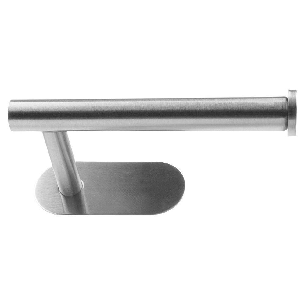 Toilet Paper Holder Wall Mounted Self-Adhesive Bathroom Hanger Silver
