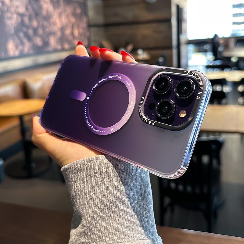 Applicable To IPhone16PROMAX Gradient Magnetic Phone Case, Apple 15 Matte Magsafe Protective Case 13/14