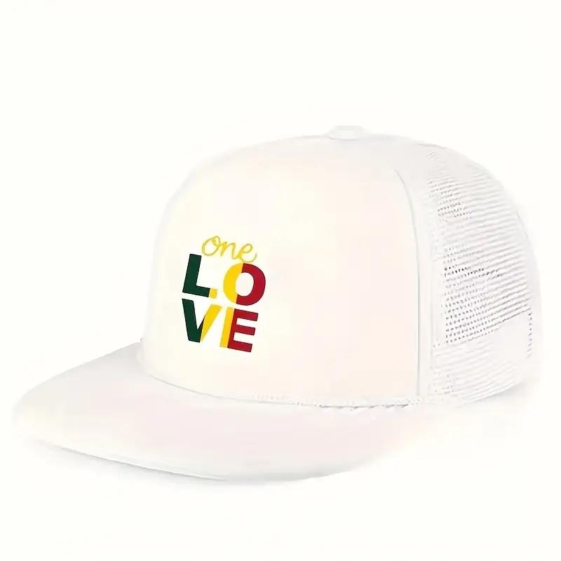 Unisex hip-hop baseball cap | adjustable mesh flat top cap | letter printed street style | breathable patchwork casual cap