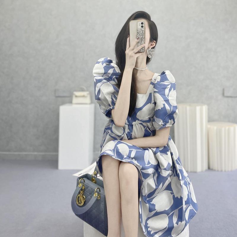 Maternity Clothes Pure Desire Wind Bubble Sleeves Floral First Love Dress Summer New Summer New Sweet Thin Dress