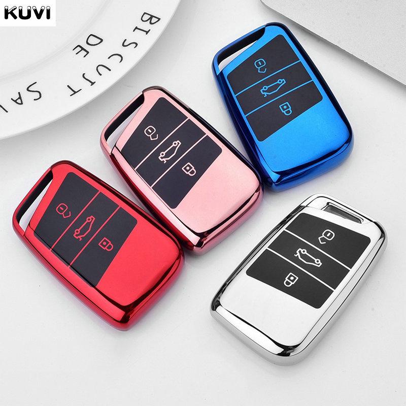 Tpu Car Key Case Cover Shell Fob For Vw Taos Tiguan Atheon Rline Polo Passat B8 For Skoda Kodiaq Octavia Fabia Karoq Seat