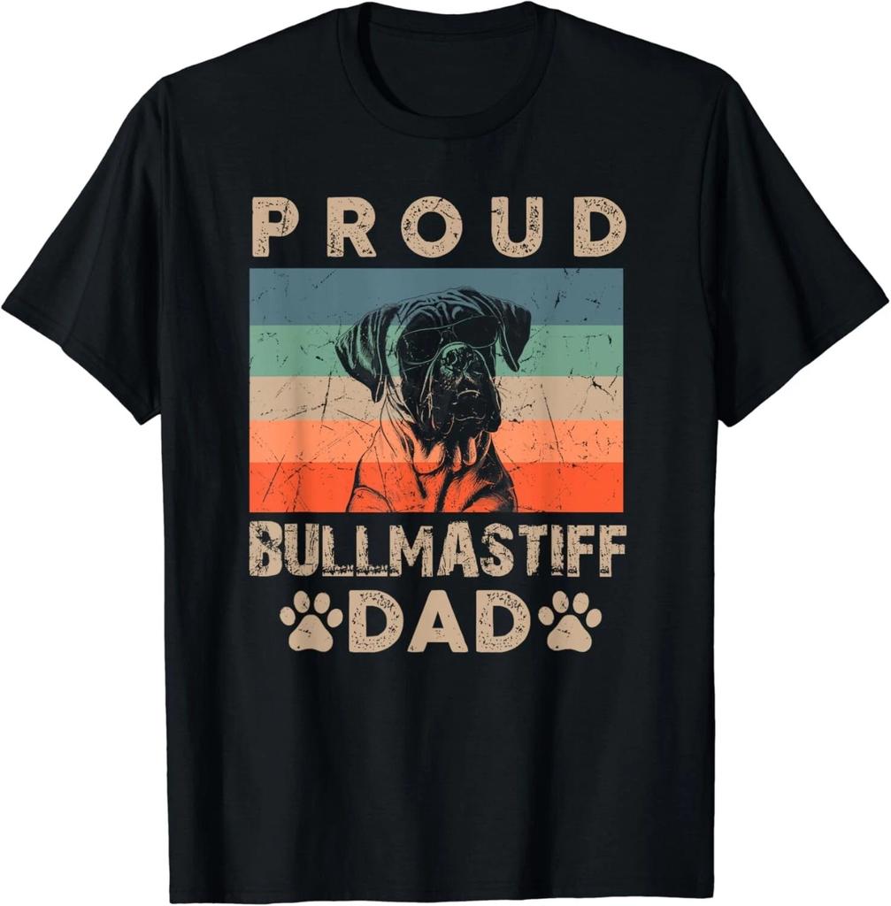 Vintage Proud Bullmastiff Dad Gifts for Men Dog Rescue Lover Gift Unisex T-Shirt
