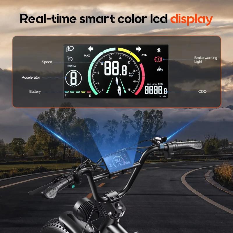 2025NEW C99 Electric Bike 250W Motor 48V20AH Battery Hydraulic Brake Motorcycle 20*4-In Fat Tire Off-Road Electric Bicycle