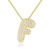 18K Gold 26-Letter Zircon Necklace with Copper Inlay