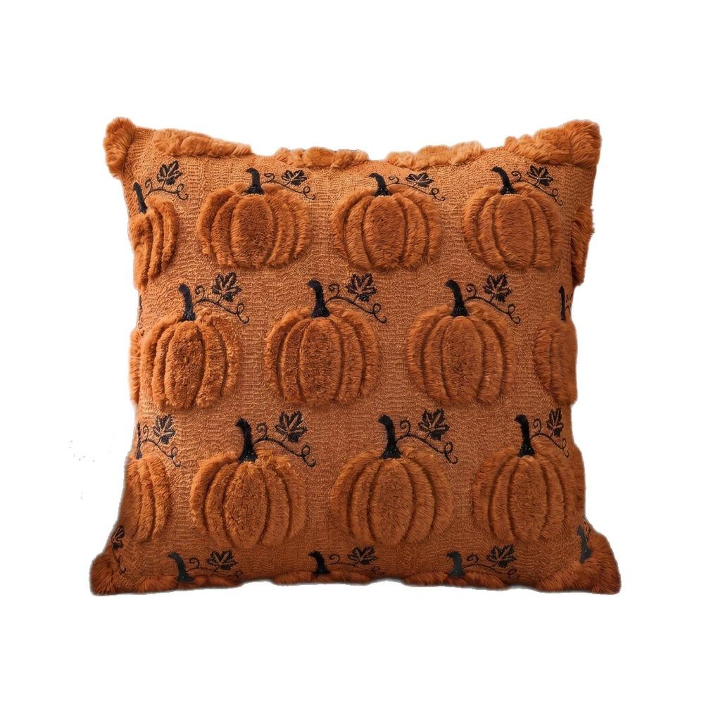 Pumpkin Tufted Plushie Pillow Case 45x45 40x40 Autumn Pillowcase New Cushion Cover Fall Decor