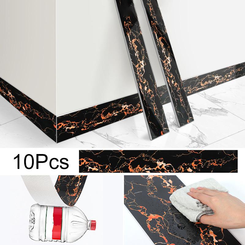 

10 шт. обоев Waistline 12*60 см самоклеящиеся новые мраморные узоры для домашнего декора настенная отделка водонепроницаемая 12*60cm