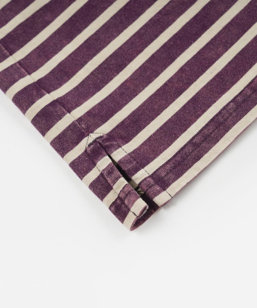 FRIZMWORKS Vintage Faded Stripe Half Tee _ Purple