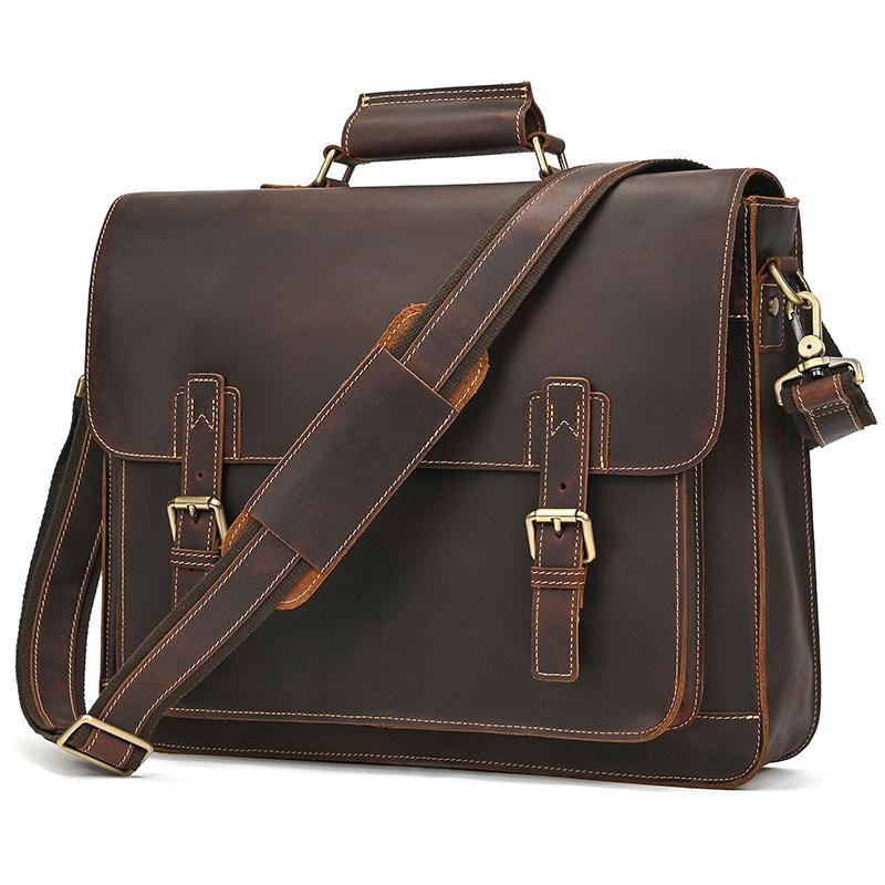 

Newsbirds Large Capacity Men s Leather Bag Real Cowskin Men Briefcase Bag Laptop Business Bag For 15.6 Inch PC Computer Bag Male