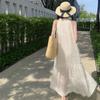 Summer New Women's Solid Color V-neck Sleeveless Rose Sequin Dress