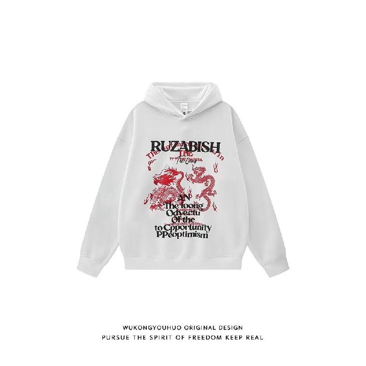 Pánská mikina s kapucí na jaře a na podzim, volná a trendy univerzální bunda s písmenným potiskem, pánská mikina s dlouhým rukávem, neformální top