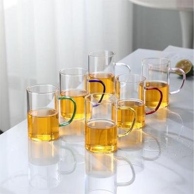 Shangqi 320ml High Borosilicate Glass Tea Cup Set with Color Handles