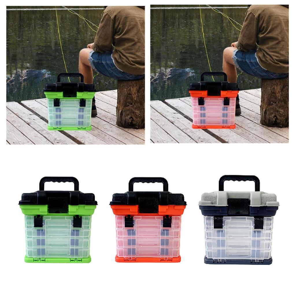Fishing Tackle Box Sturdy Portable Multipurpose 4 Layer Waterproof Lure Box Baits Case for Angler Fishermen Enthusiast Gift