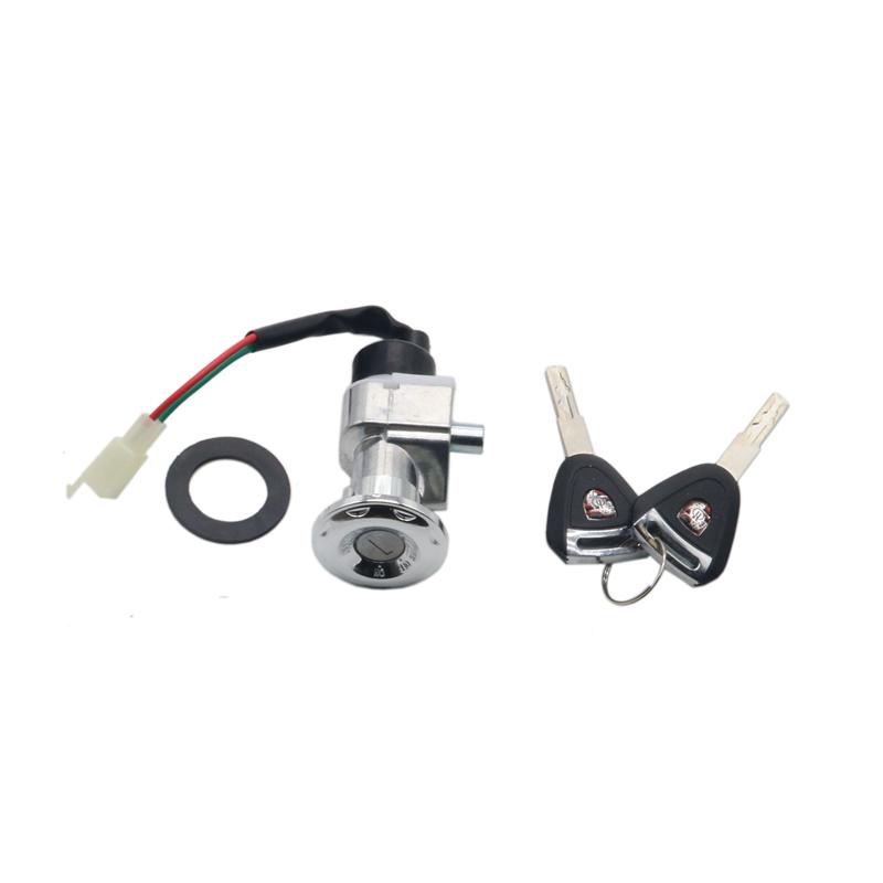 LMoDri Motorcycle Ignition Key Motorbike Ignition Switch Electric Bike Scooter E-bike Electric Lock With 2
