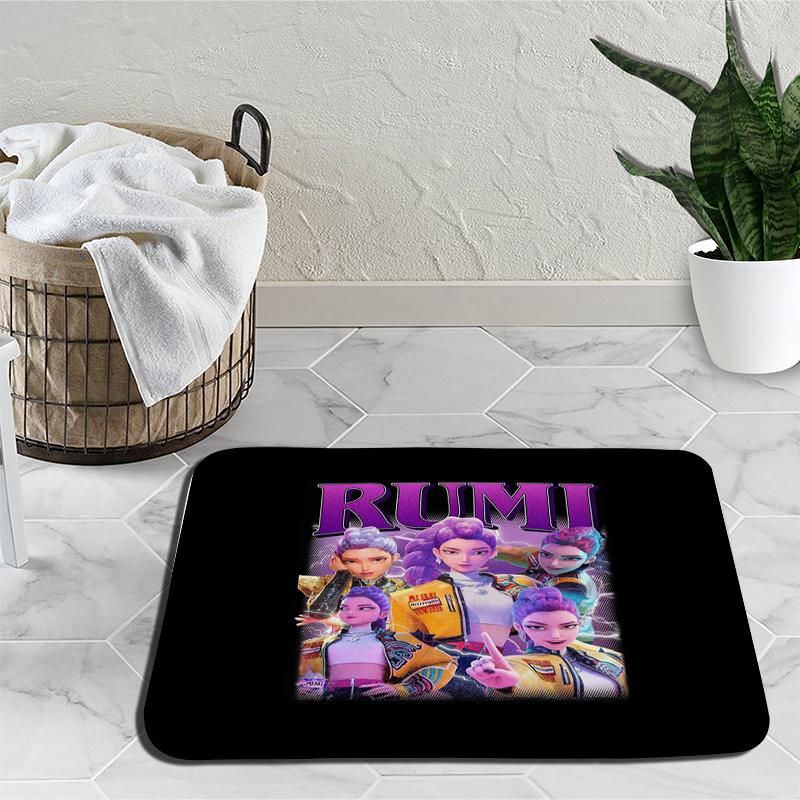 KPop Demon Hunters Mat Huntrix Girl Living Room Bedroom Carpet Zoey Rumi Mira Bathroom Non-slip Door Mat Outdoor Rug Birthday Gift