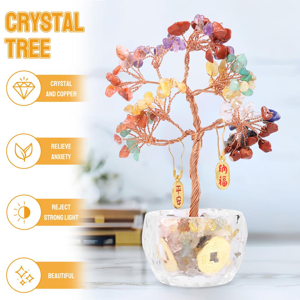 Faux Crystal Tree Creative Crystal Tree Life Bonsai Decor Crystals Stones Get Rich Trees for Office Living Room Home Decoration
