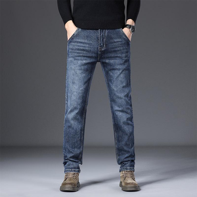

Autumn and Winter Jeans Men s Elastic Slim Straight Tide Brand Hundred Men s Trousers Thin New Men s Trousers 38