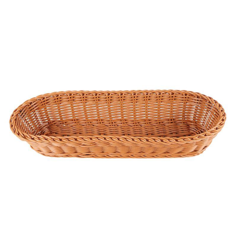 M-Modern-Oval Wicker Woven Basket Bread Basket Serving Basket, 14Inch Storage Basket For Food Fruit Cosmetic Storage Tabletop An