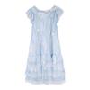 Seaside Vacation Wind Wave Design Short-sleeved Blue Dress Women's Summer New Super Good-looking Temperament Princess Short Dress