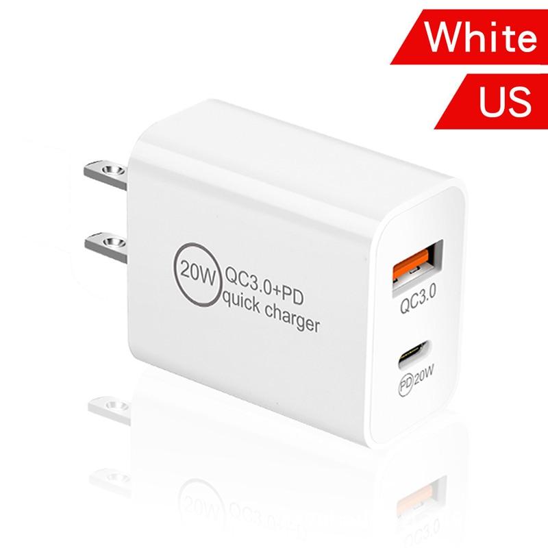 Mobile Phone Fast Charging Head Pd20wqc3.0 Dual Port European And American Standard Usb Charging Universal Mobile Phone Plug