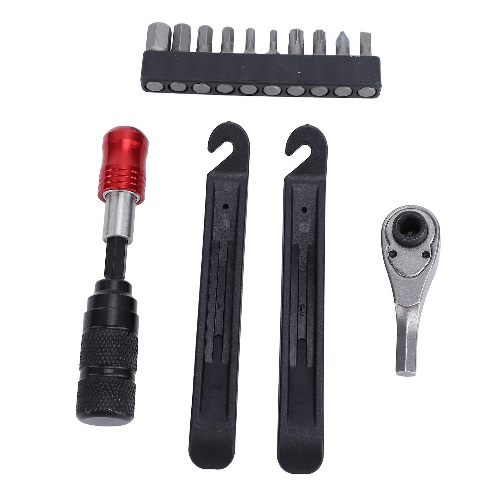 

Набор велосипедных трещоточных ключей Мультитул Велосипедные лопатки для бортировки шин Портативный набор для обслуживания велосипеда с отверткой