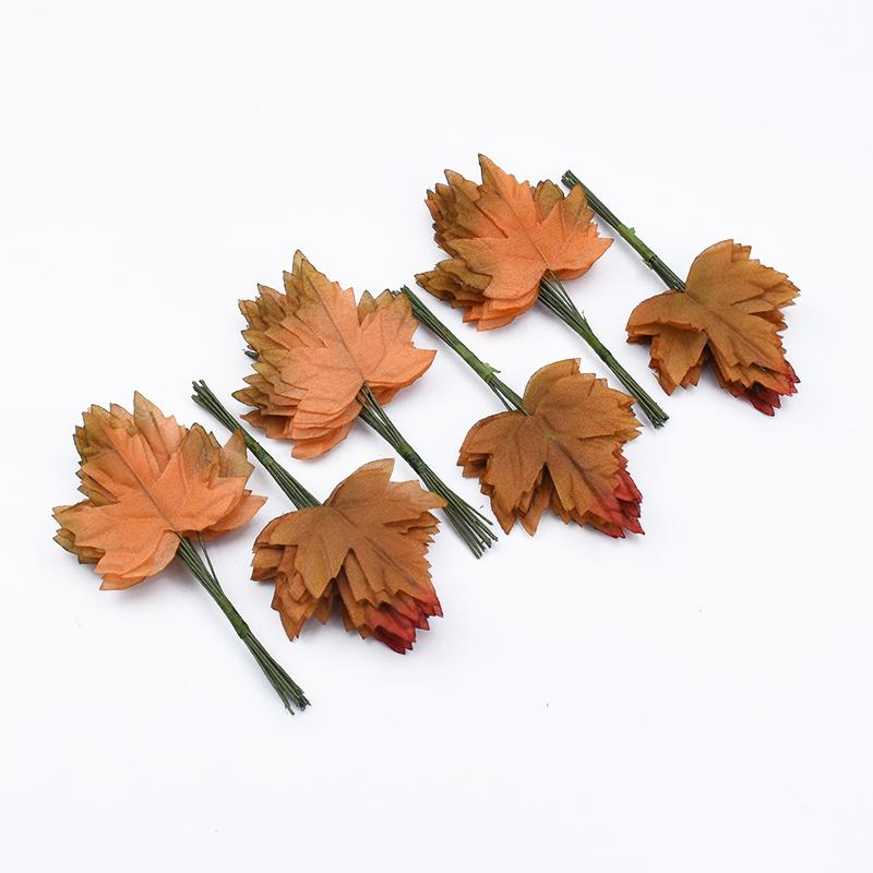 12pcs Fake Leaf Silk Green Leaves for Party Wedding Home Decoration Scrapbooking Craft Diy Gifts Box Cheap Artificial Plants