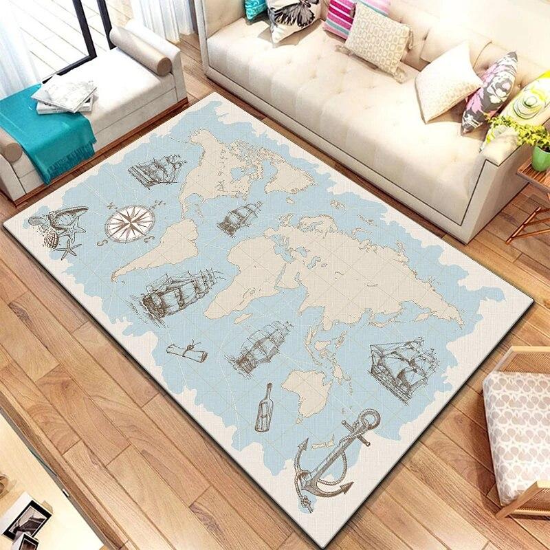 Map Carpet  Kitchen Mats for Floor Play Aera Mat Picnic Mat Camping Cushion Floor Mat  Living Room Rug Game Area Mat Room Decor