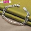 925 Sterling Silber 8 mm glatter seitlicher Armbandschmuck