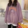 Hooded Sweater Women's Tide 2025 Autumn New Korean Version of Letter Velvet Student Loose Top Women's Clothing