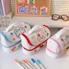 Cute Pencil Case Pencil Bag Pen Cases 2 Layer High Capacity Pencils Pouch Free 1PC DIY Sticker School Stationery Girl Gift