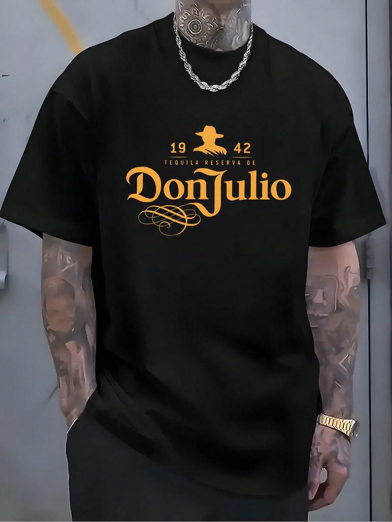 Dongjiu Leo MenS Graphic T Shirt Breathable Pure Cotton Printing Short Sleeve Round Neck Top Casual And Fashionable