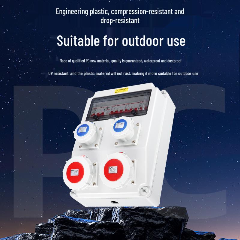 Wall-Mounted IP65 Waterproof Industrial Socket Box - Assembled Industrial-Grade Wiring and Distribution Box