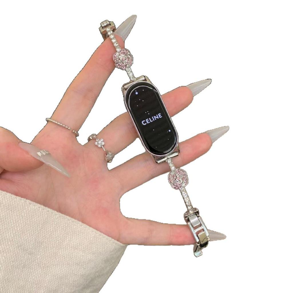 Redmi Watch 4/5 Kamelien-Diamantarmband & Xiaomi Smart Band Metallarmband