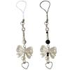 Beaded Phone Lanyard Wrist Strap Bows Heart Phone Chain Keychains Decoration
