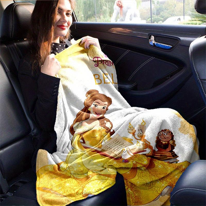 1pc, Disney Princess Bella Throw Blanket Soft Flannel Coverlet for Bed, Couch, Travel, Camping, Car, Beach, Office Nap Perfect Gift