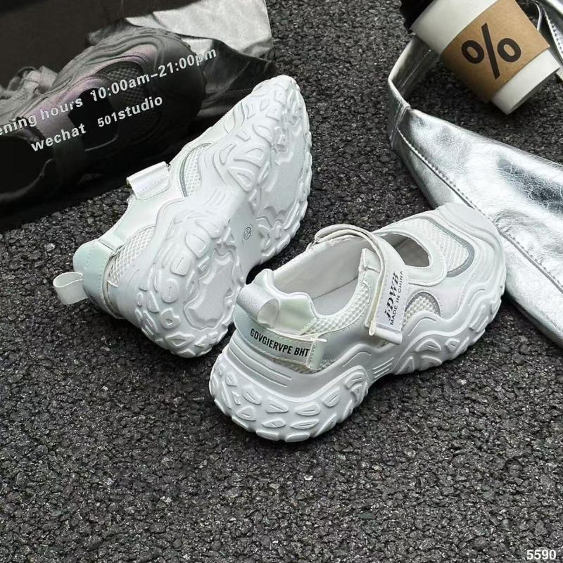 Frühling und Sommer neue modische atmungsaktive Mesh Klettverschluss Dad Schuhe Plateau lässige Sport Damenschuhe vielseitig