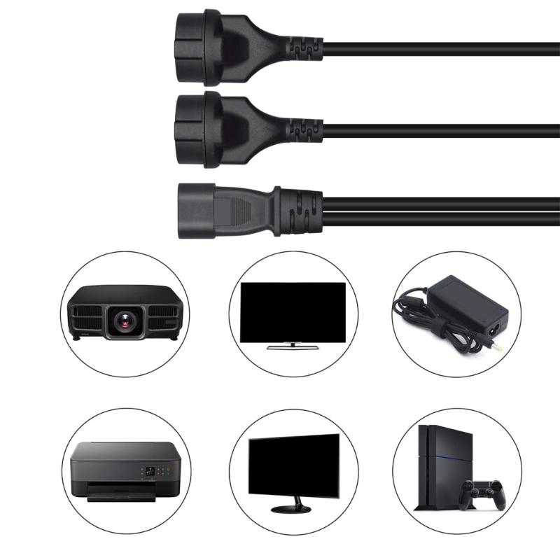 Power Adapter Cord With C14 To European Standard 4.0MM Socket, 10A 1 To 2 Adapter