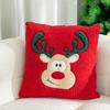 Popular Christmas Pillow Shu Velvet Embroidery Hug Santa Claus Embroidered Holiday Decoration Pillow Home Decoration