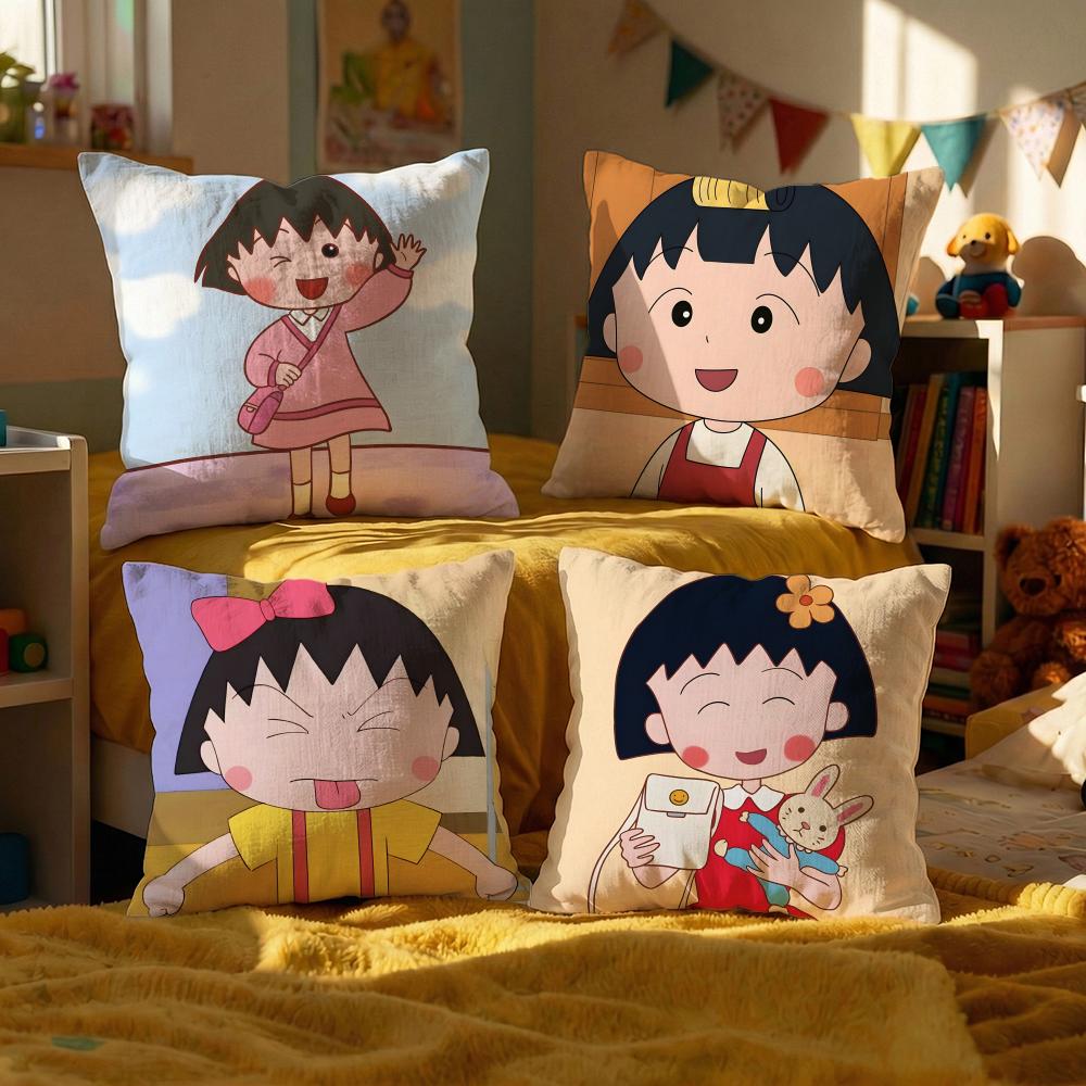 Cartoon Chibi Maruko Chan Cushion Cover Decorative Cushions Covers Cover Sofa X Pillow Piece X X Pillowcase