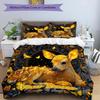 3PC Custom Name Golden Deer Fantasy Bedding Set Printed Bedding Set Duvet Cover Closure Includes 1 Duvet Cover & 2 Pillowcases for All Seasons Bedroom
