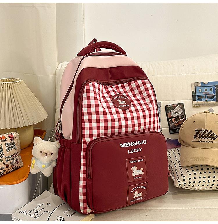 Schoolbag Girl Small Fresh Junior High School Student Schoolbag Ins Style Pattern Cute Lightweight Campus Backpack Versatile Tutoring Bag