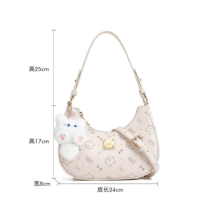 

New classic printed shoulder bag portable shoulder bag cute underarm bag women street fashion messenger