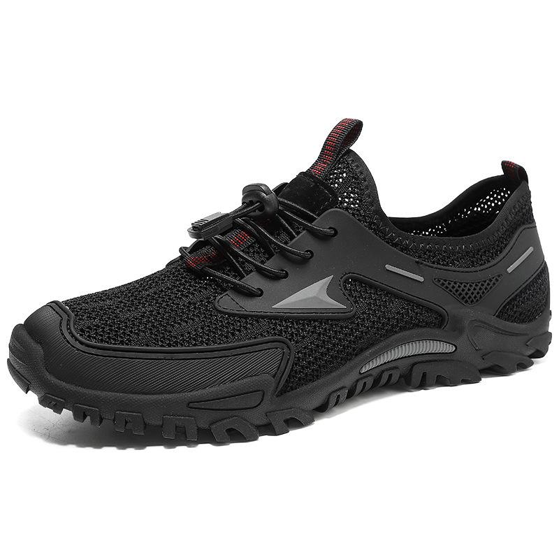 

Кроссовки для походов мужские летние дышащие сетчатые легкие кроссовки для походов на открытом воздухе нескользящая ажурная сетчатая спортивная обувь повседневная сетчатая обувь 38 чёрный