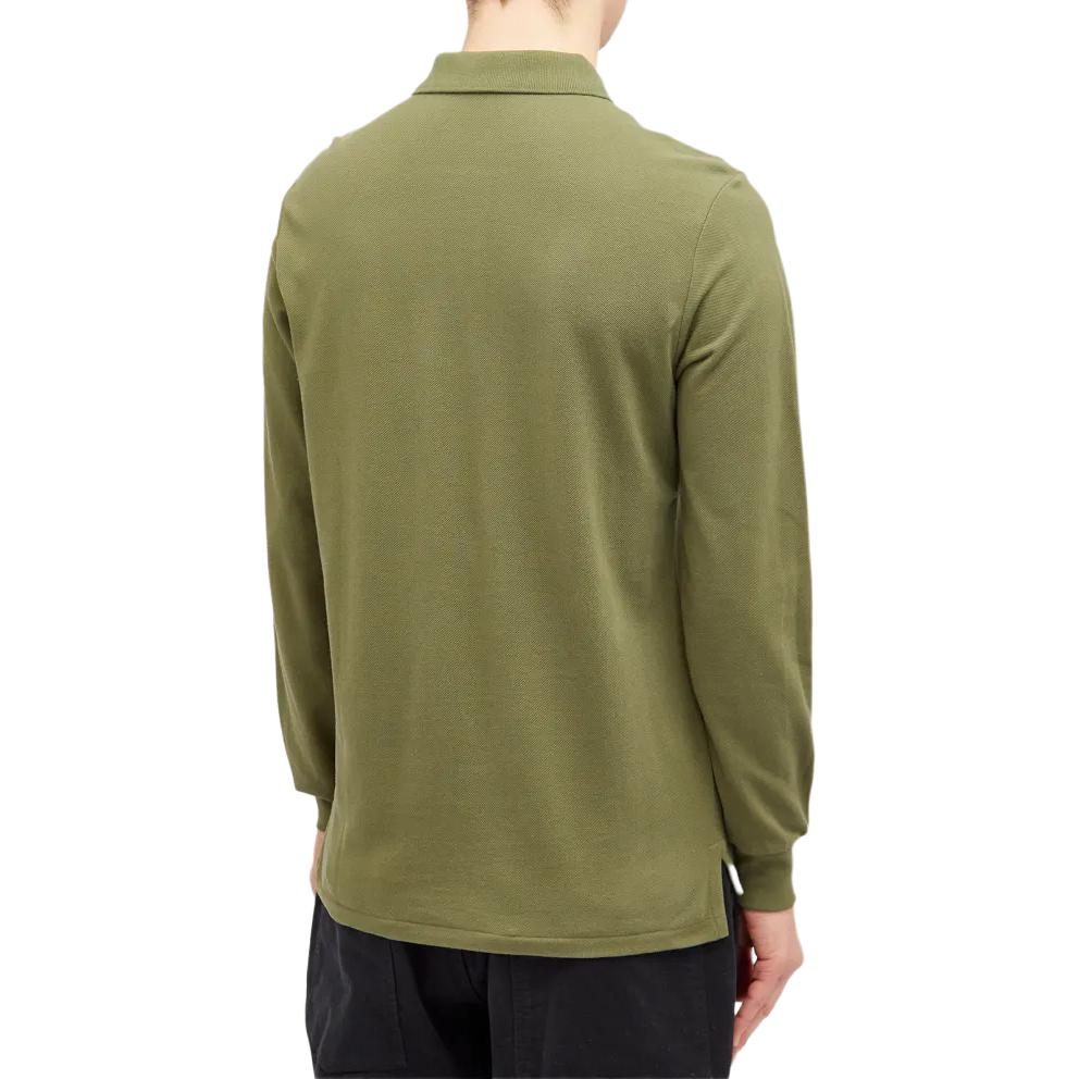 Polo Ralph Lauren Solid Color Knitted Slim Fit Button Long Sleeve Polo Shirt Men Tops Green 710680790-115