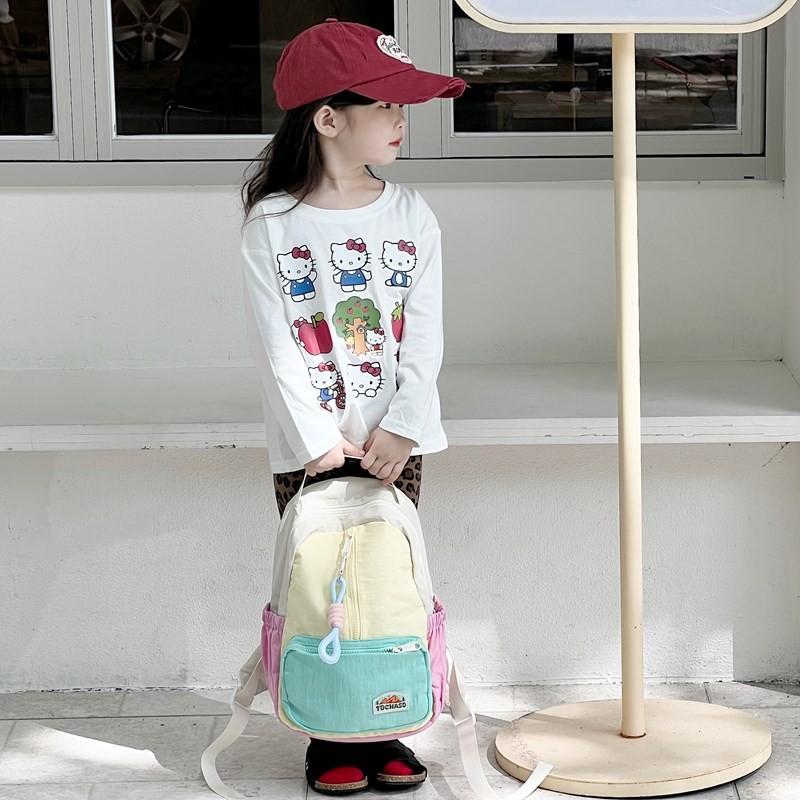 Backpack Fashionable Kids Color Block Design Large Capacity Bag Kindergarten