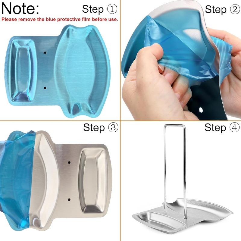 Stainless Steel Kitchen Pan Lid Holder and Spoon Rest Cookware Organizer Desktop Uncluttered Solution Space Saving Racks