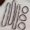 Bohemian Turquoise Wood Bead Spliced Necklace for Men