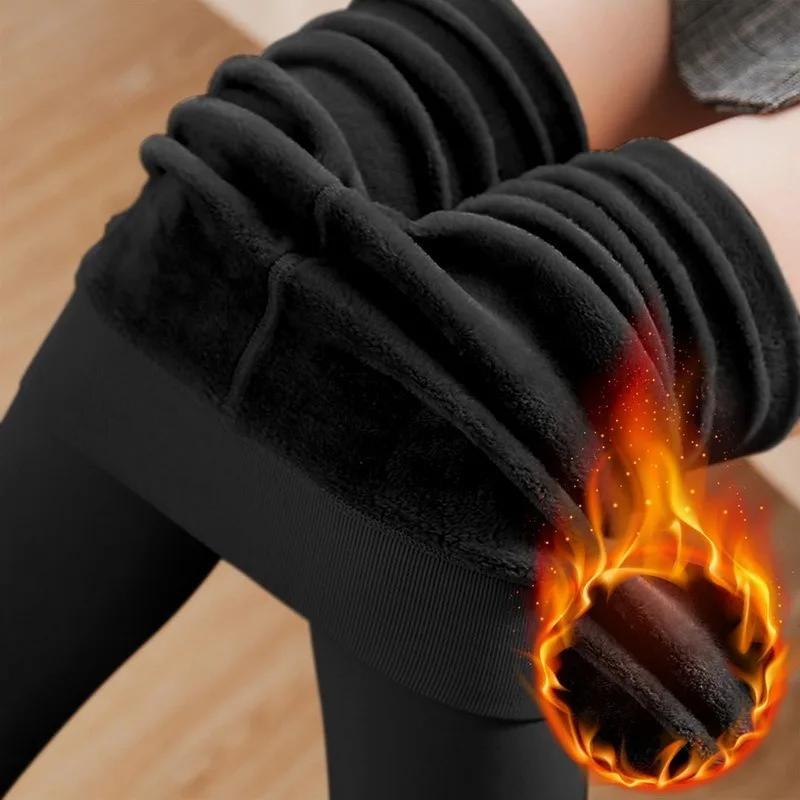 Winter Thicken Tights For Women Thermal Fleece Lined Pantyhose Stockings High Waist Sexy Black White Slim Thermal Stocking Women