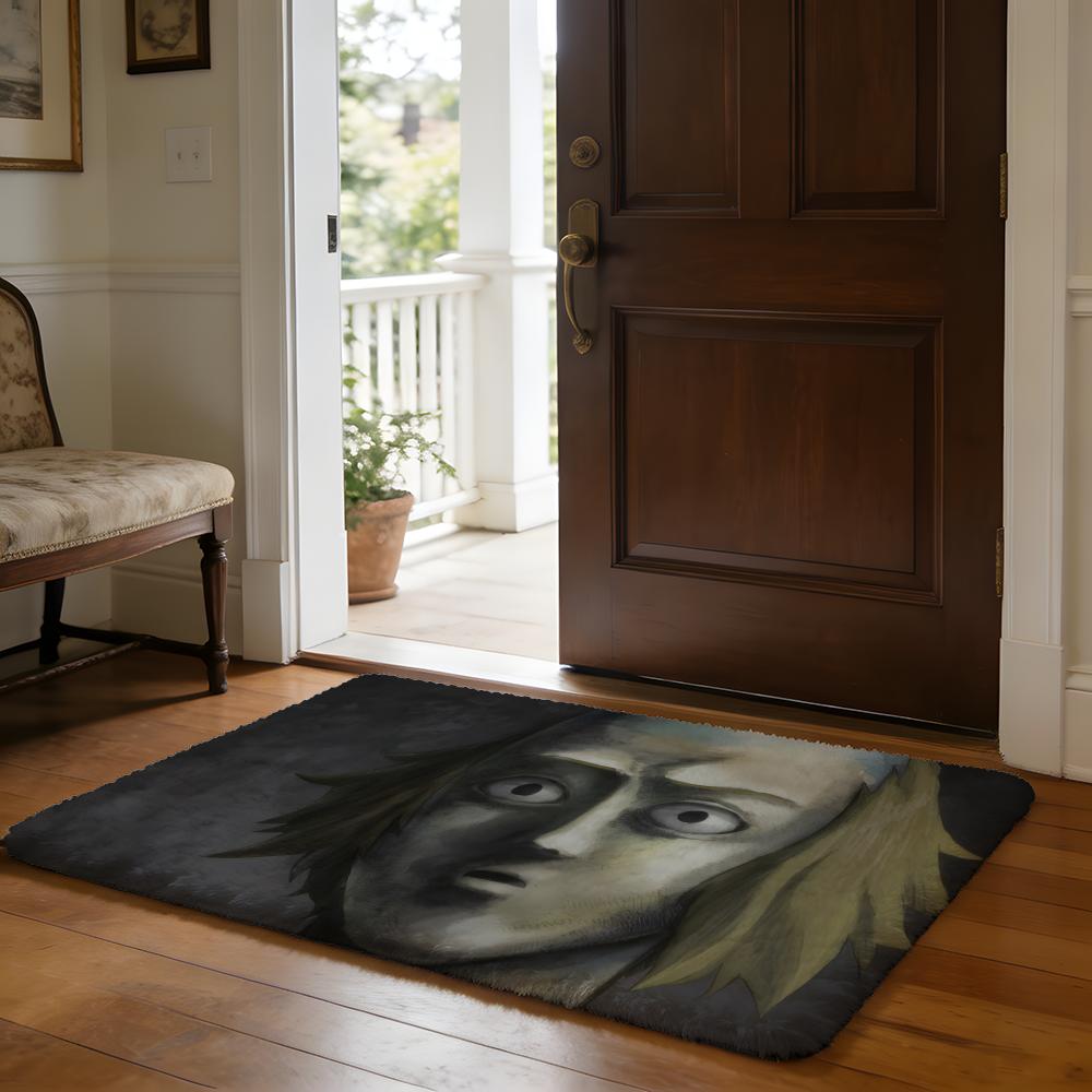 Hot Anime Fun MMob Psycho 100 Floor Mat Soft Flannel Absorbent Mat Non-Slip Rug Home Bedroom Bathroom